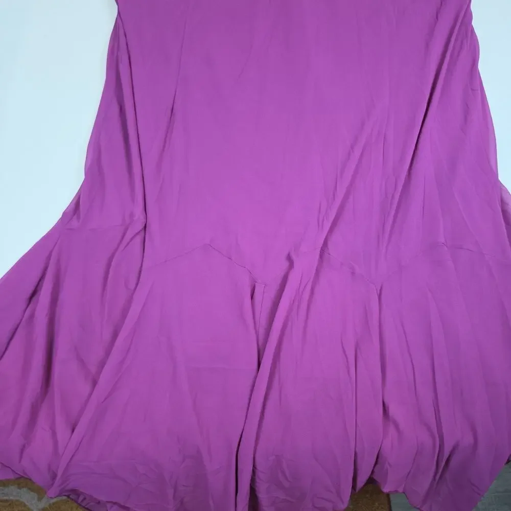 Roaman's 2 Pc Dress & Sheer Jacket Set 38W Purple Sequin Embroidered Plus Size